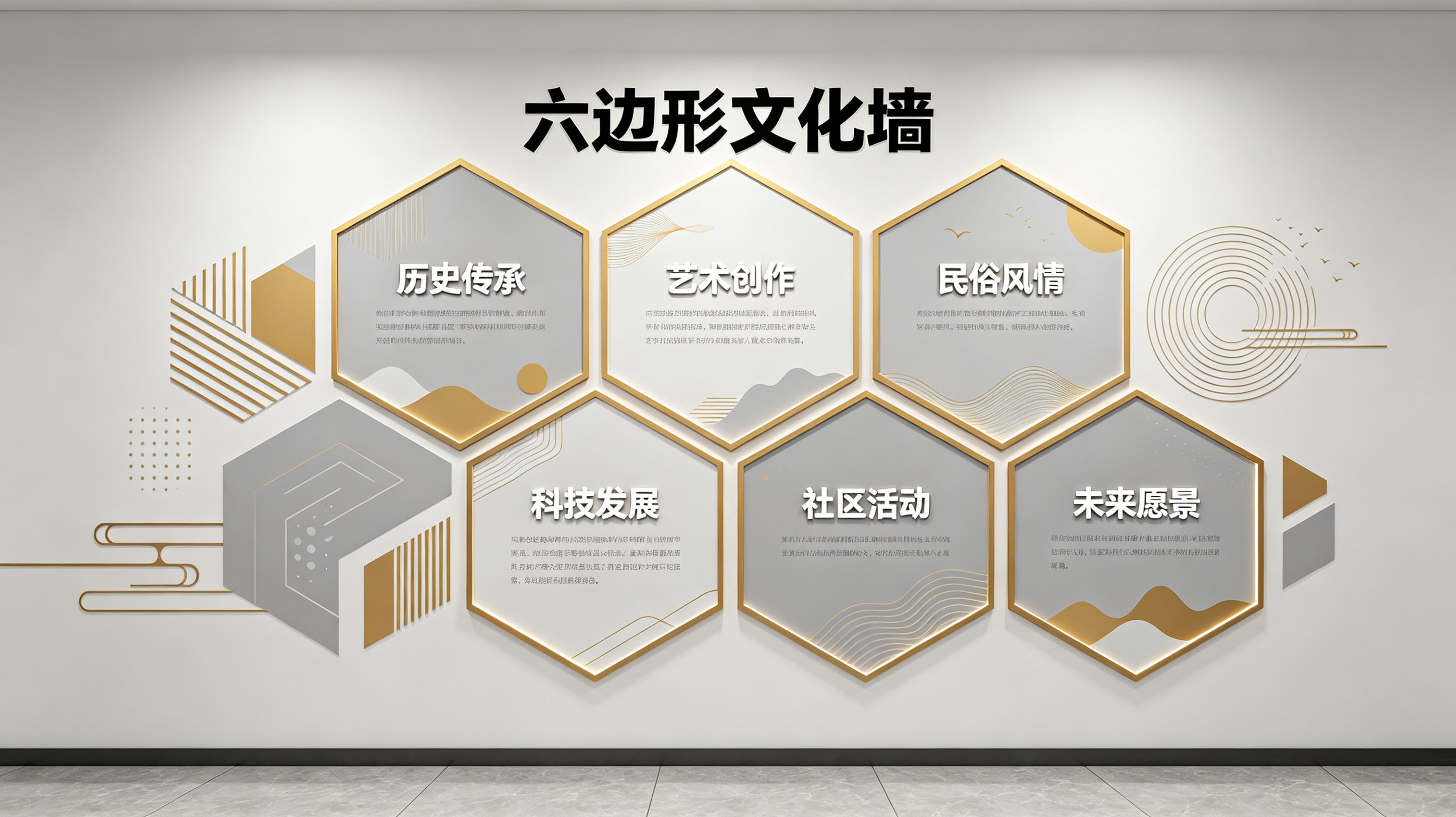 北碚企业文化墙 | 六边形信息美学